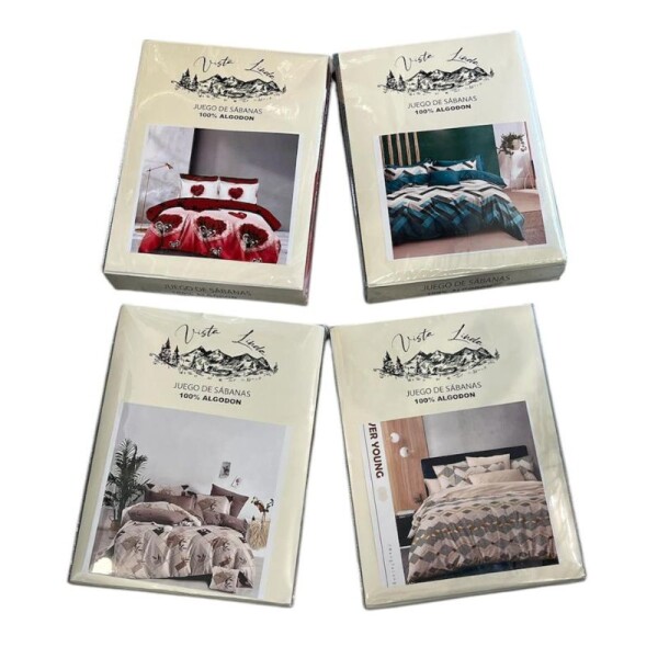 JUEGO DE SABANAS 2 PLAZAS 100% ALGODON - VARIOS DISEÑOS JUEGO DE SABANAS 2 PLAZAS 100% ALGODON - VARIOS DISEÑOS
