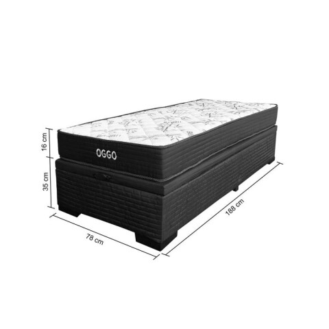 Sommier Baul SUPER MEGA Oggo® - Espuma - GARANTIA 1 AÑO 1 Plaza - 78 cm
