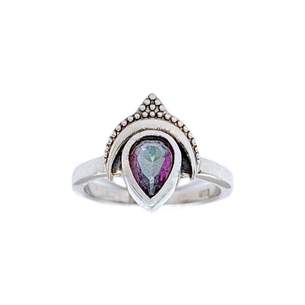 Anillo Lagrima-Plata 925-Piedra Topacio Místico-AN3262 conpiedra