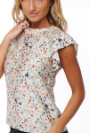 BLUSA MARIA ESTAMPADO CELESTE Y CORAL