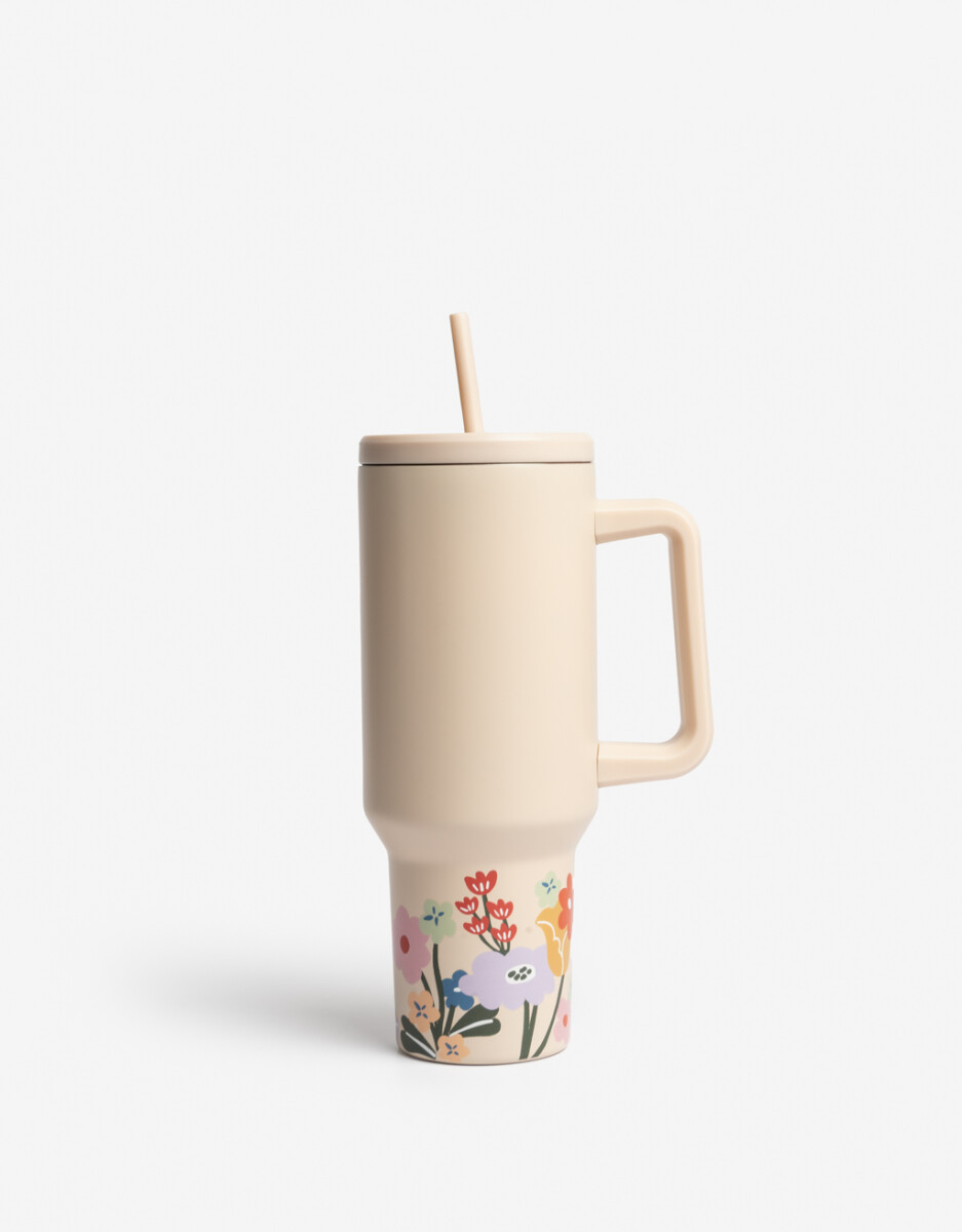 Vaso Metálico Floreado 