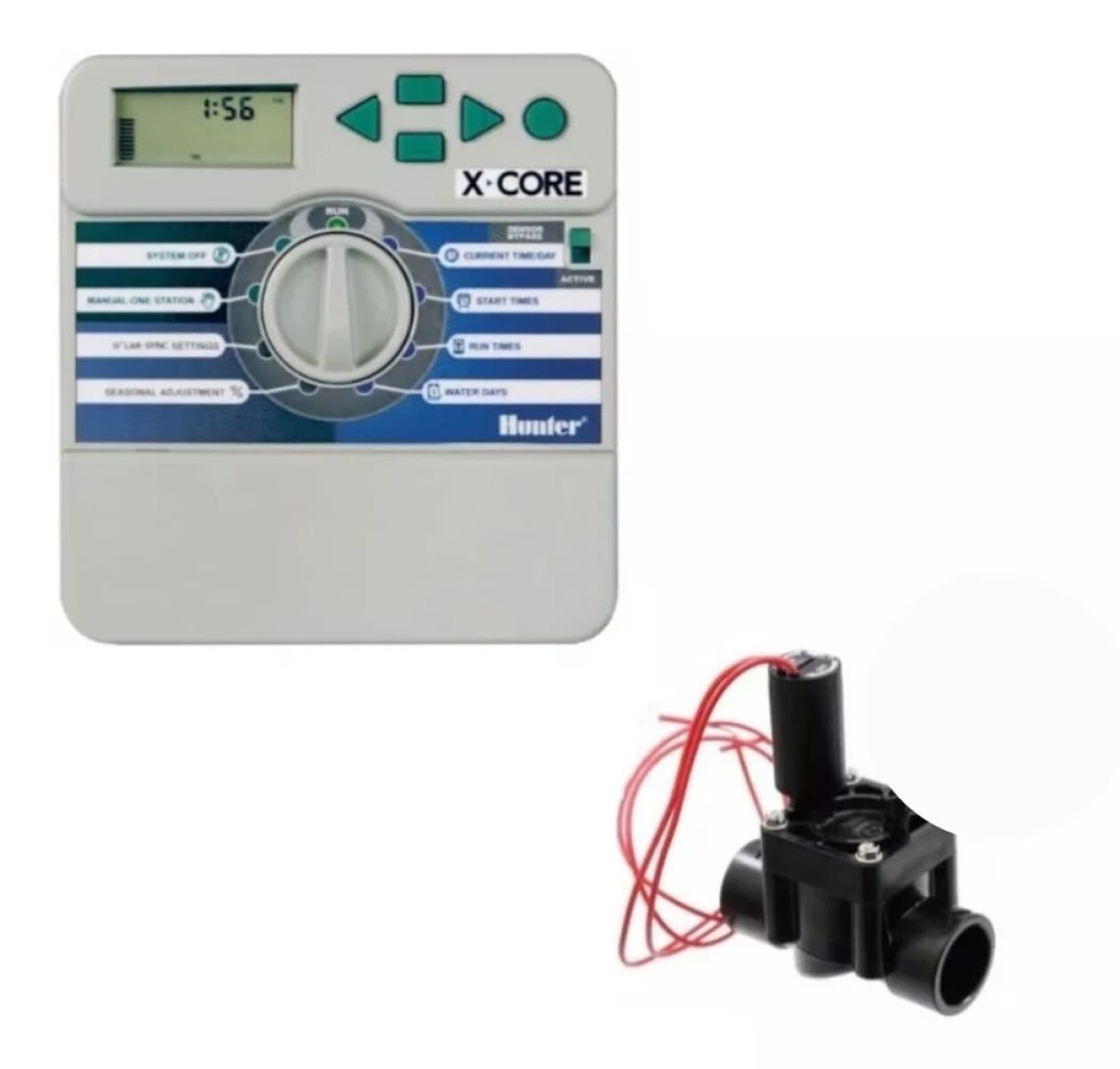 Programador XCORE 2 zonas + 2 Válvulas solenoides 