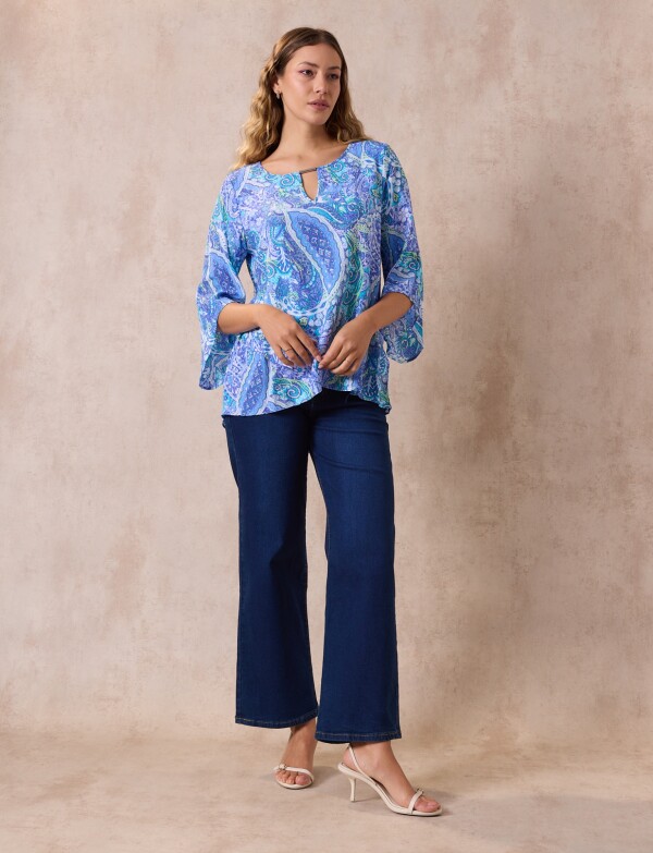 Blusa Gasa AZUL/MULTI
