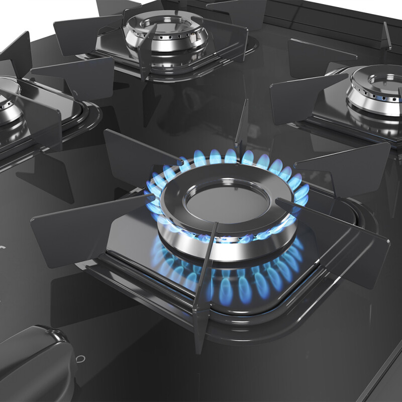 Cocina Mueller Vetro Fratello 4b Color Negro Mate Con Puerta Con Visor 220v Cocina Mueller Vetro Fratello 4b Color Negro Mate Con Puerta Con Visor 220v