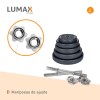 Kit 2 Mancuernas Maciza Cromada C/ Rosca + 10 Kilos Pesas 4x2.5Kg