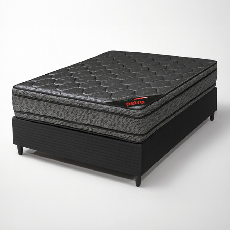 Conjunto Sommier 2 Plazas Titanio Petra Reversible Gris Oscuro Conjunto Sommier 2 Plazas Titanio Petra Reversible Gris Oscuro