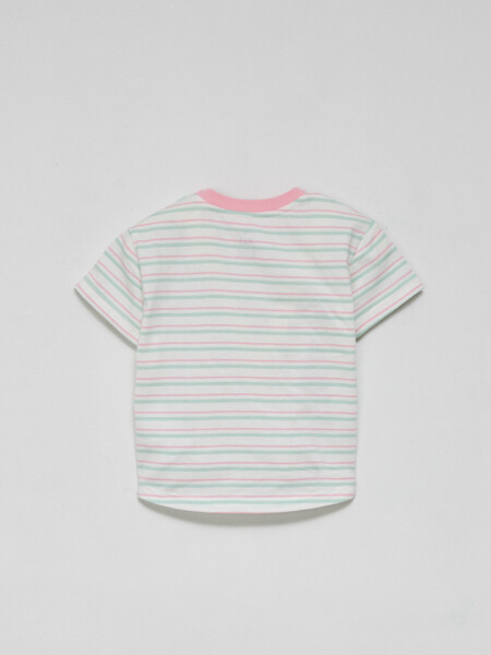 Camiseta manga corta Rayada - Verde