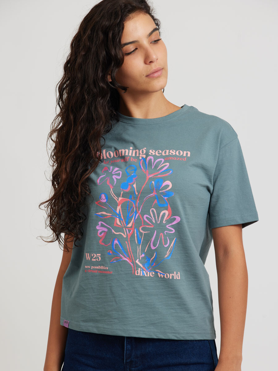 T-SHIRT ASHLIL DIXIE - Azul Piedra 