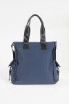 Bolso con bolsillos de tela azul