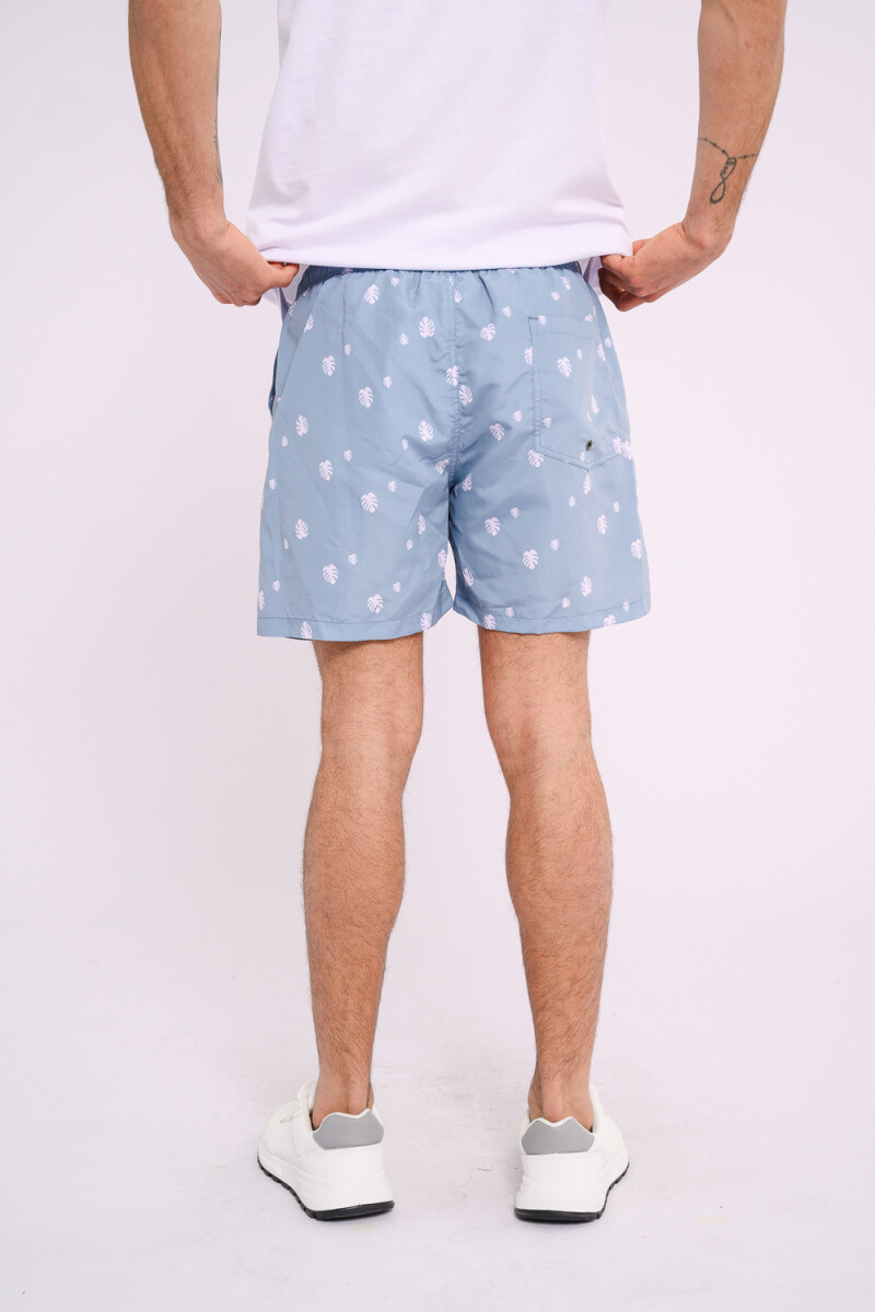 Short de baño estampado Celeste
