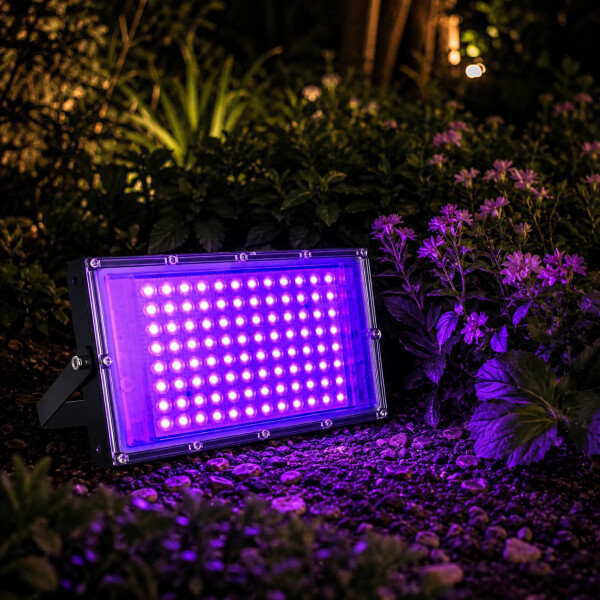 Foco Led Reflector Exterior Interior Luz Uv 50w Ip66 220 V ® Variante Color Negro