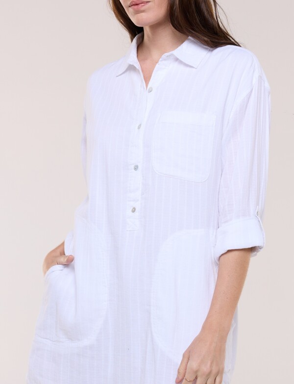 Vestido Cuello Camisa CRUDO