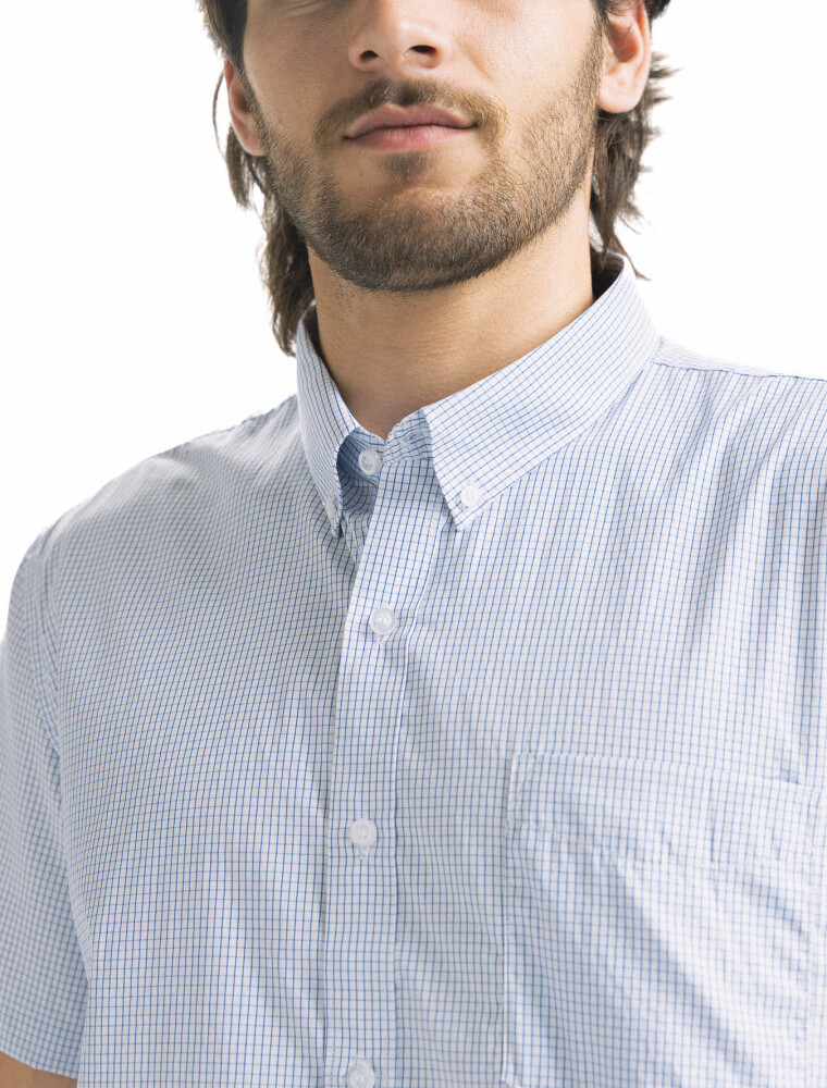 Camisa M/C Cuadros Azul/Fantasia 6