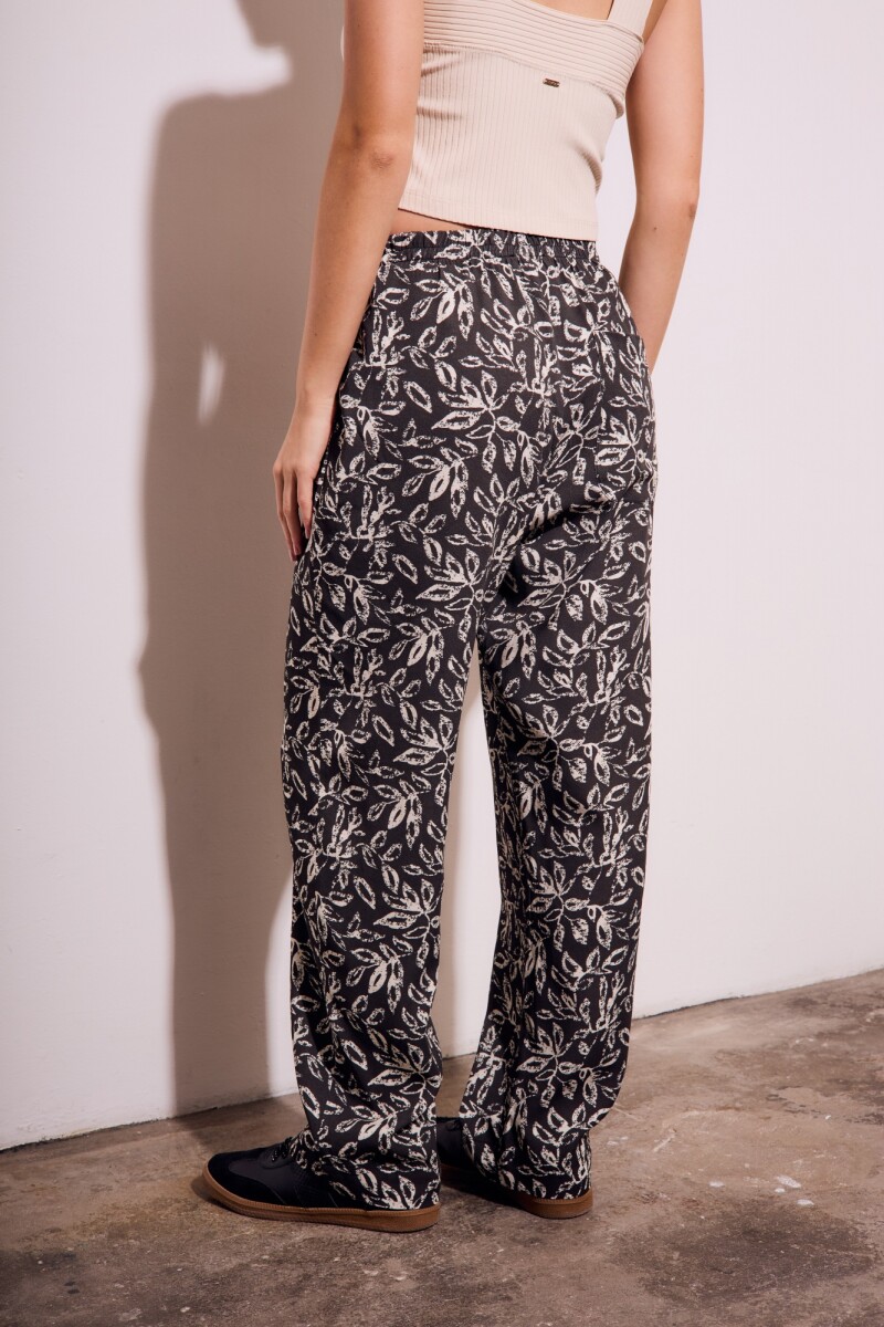 Pantalón Estampado Negro