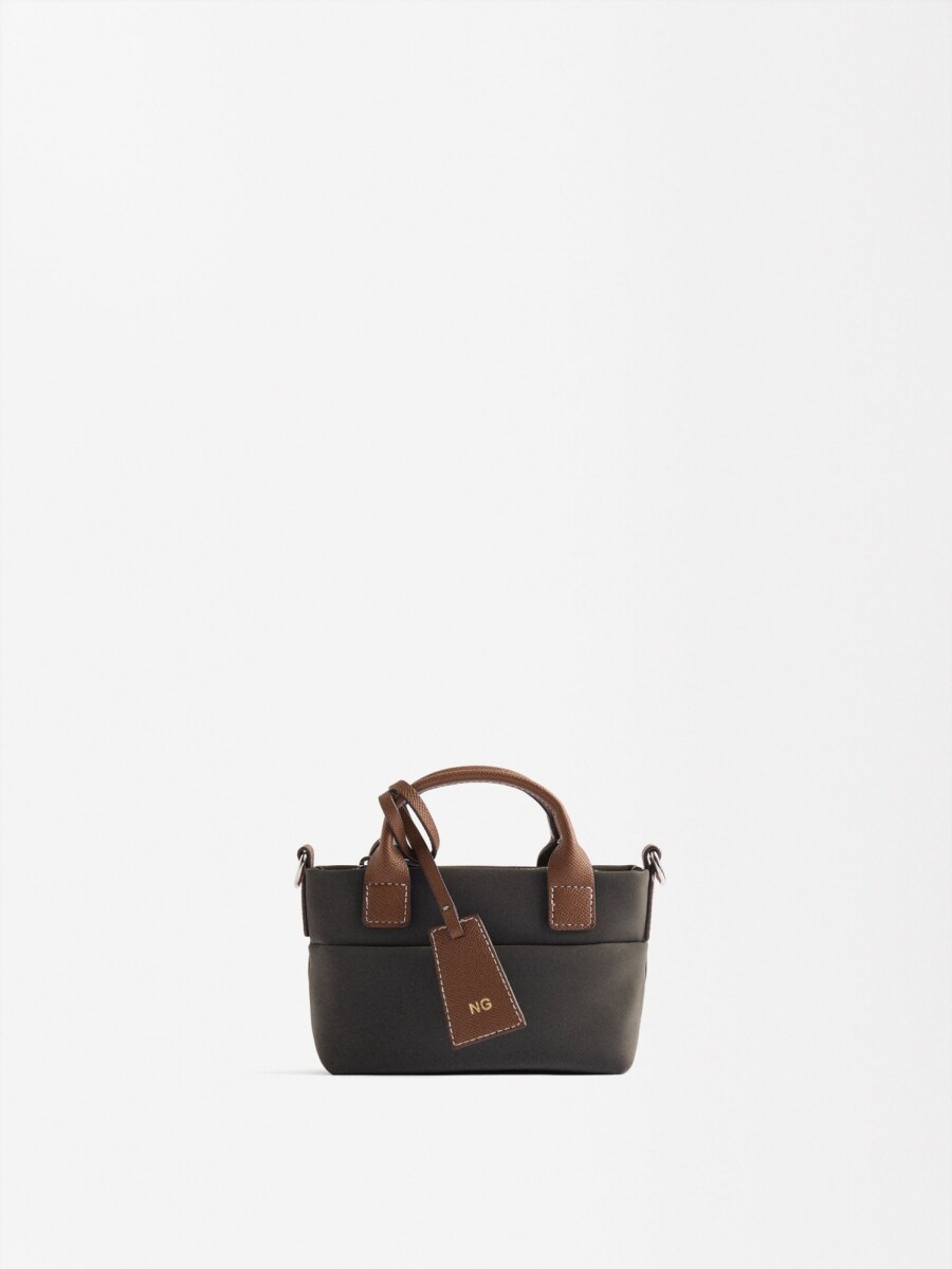 Bolso Tote Con Textura Suave Xs negro