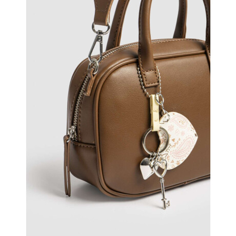 Cartera Bowling Con Charm Marron Chocolate