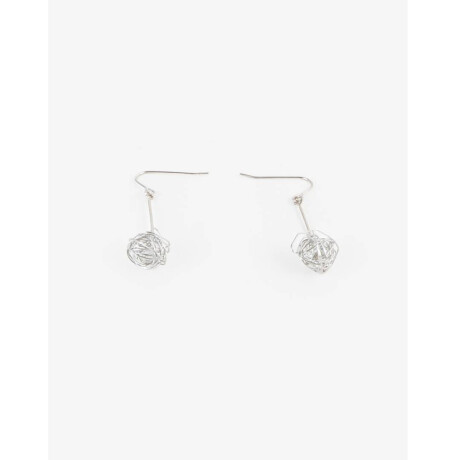 Aros Colgantes Bolita Plateado