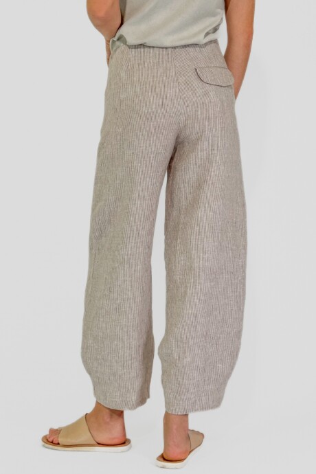 PANTALON FRANCISCA RAYADO Beige