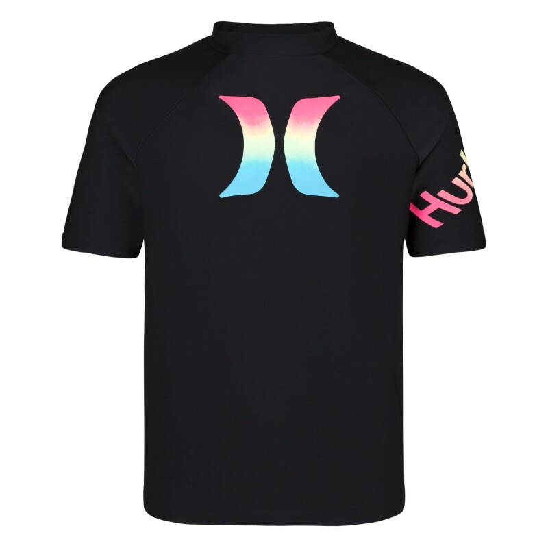 Remera Raglan Rashguard de Niños Negro