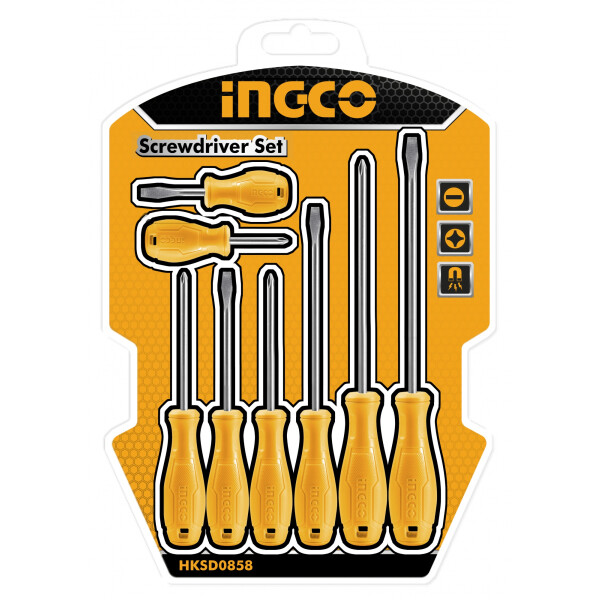 JUEGO 8PCS (ECO) AMARILLO DESTORNILLADORES INGCO HKSD0858 JUEGO 8PCS (ECO) AMARILLO DESTORNILLADORES INGCO HKSD0858