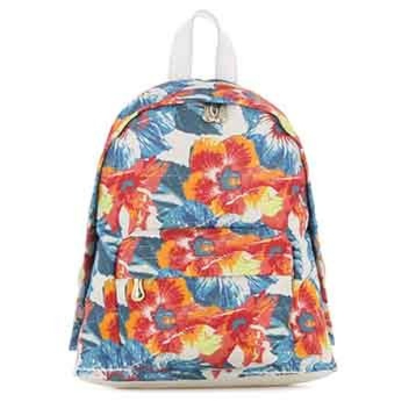 Mochila Miss Carol PAPAYA estampada Rojo - Blanco - Azul Marino