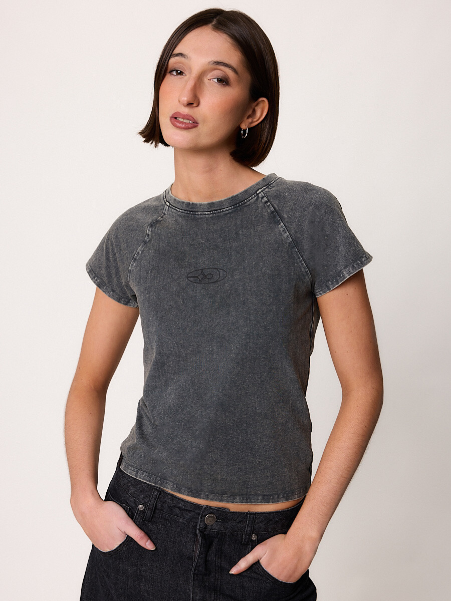 T-SHIRT M/C TISMA DIXIE - Gris Oscuro 