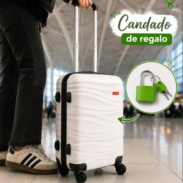 Valija Rigida Carry On Con Mango Telescopico Blanco Valija Rigida Carry On Con Mango Telescopico Blanco