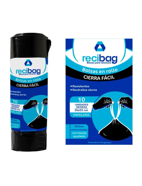 BOLSAS DE BASURA FUERTES CIERRE FÁCIL 50X55CM NEGRAS, 10 UNIDADES BOLSAS DE BASURA FUERTES CIERRE FÁCIL 50X55CM NEGRAS, 10 UNIDADES