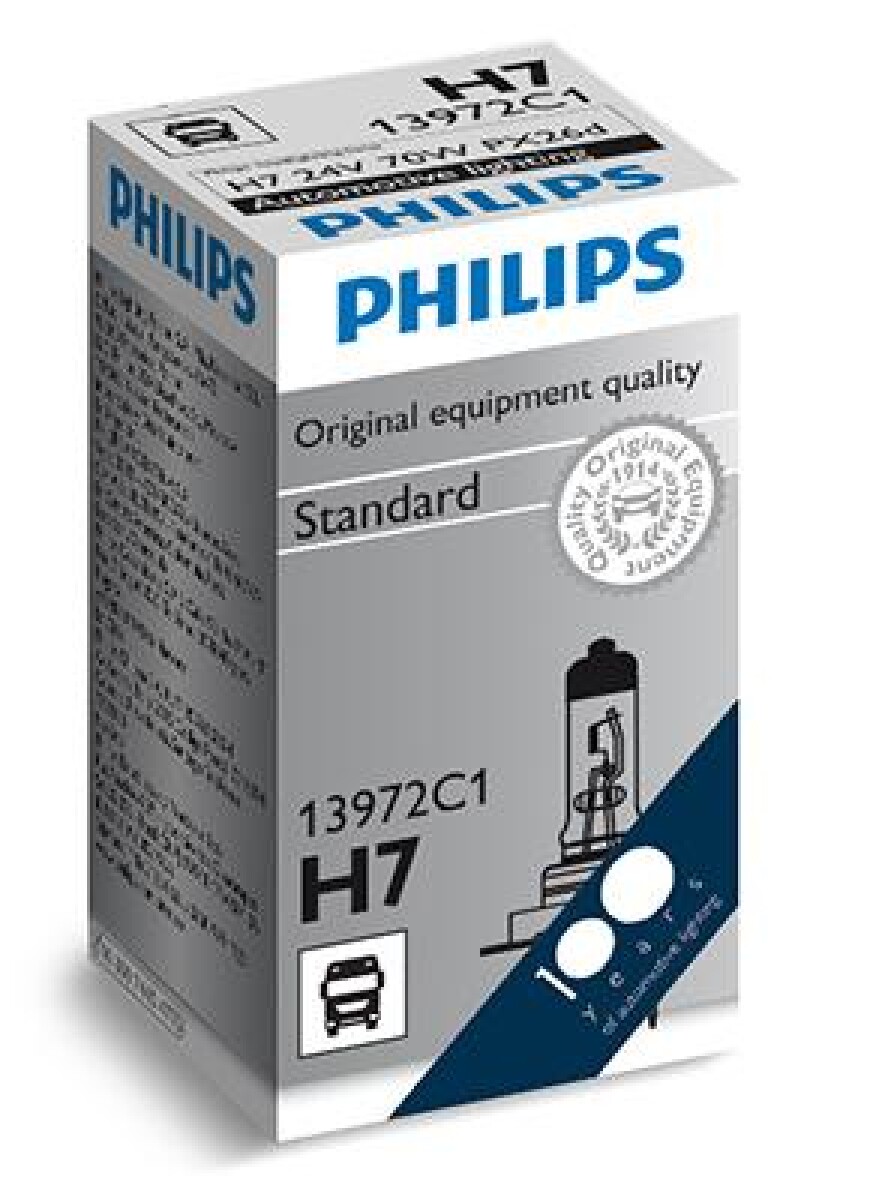 LAMPARA - HALOGENA 24V 70W H7 STANDARD PHILIPS 