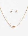 Bijouterie Set Strass Set De Collar Y Aros Con Strass - Dorado