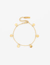 Pulseras Flexibles Metal Pulsera De Acero Con Dijes - Dorado