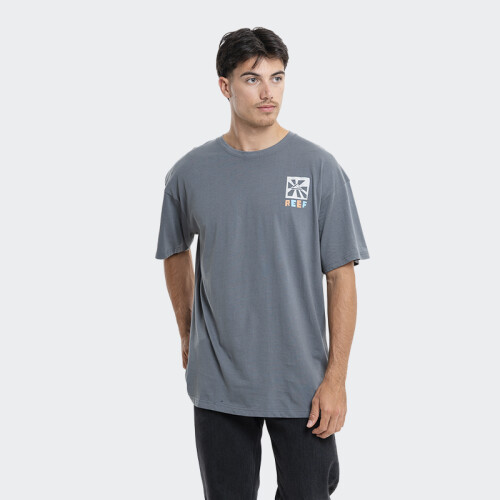 Remera Reef Over Sized Printed Gris