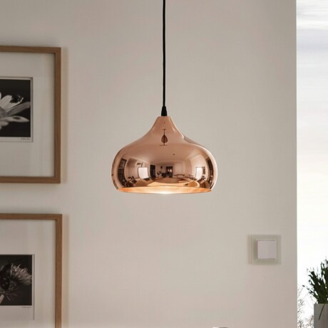 Colgante de aluminio símil cobre pantalla lisa 28cm E27 Colgante de aluminio símil cobre pantalla lisa 28cm E27