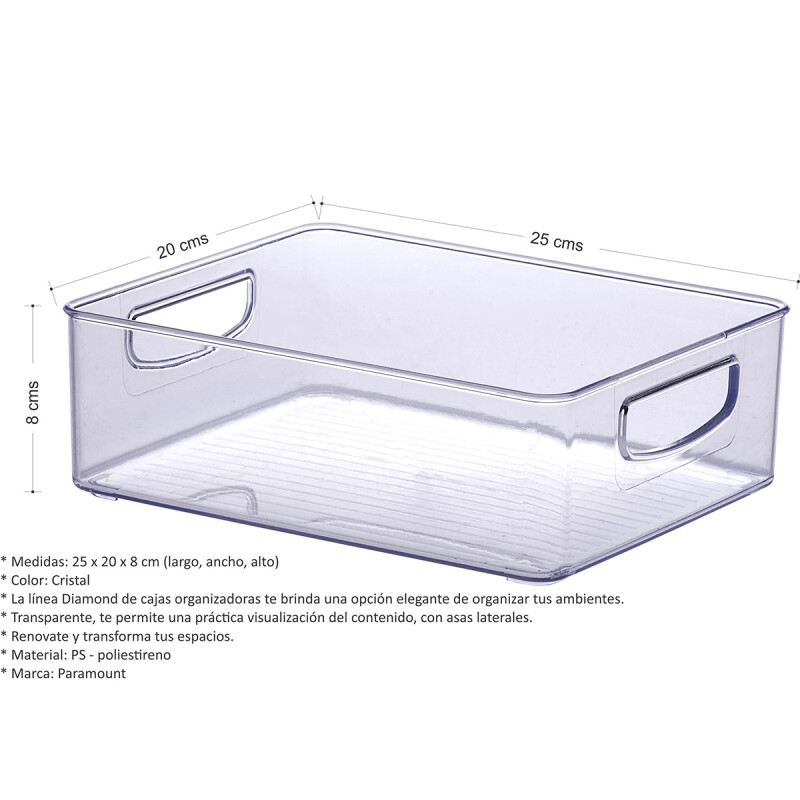 Caja organizadora acrílico multiuso 31 cm TRANSPARENTE