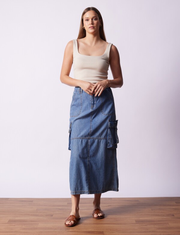 Falda Maxi Cargo JEAN