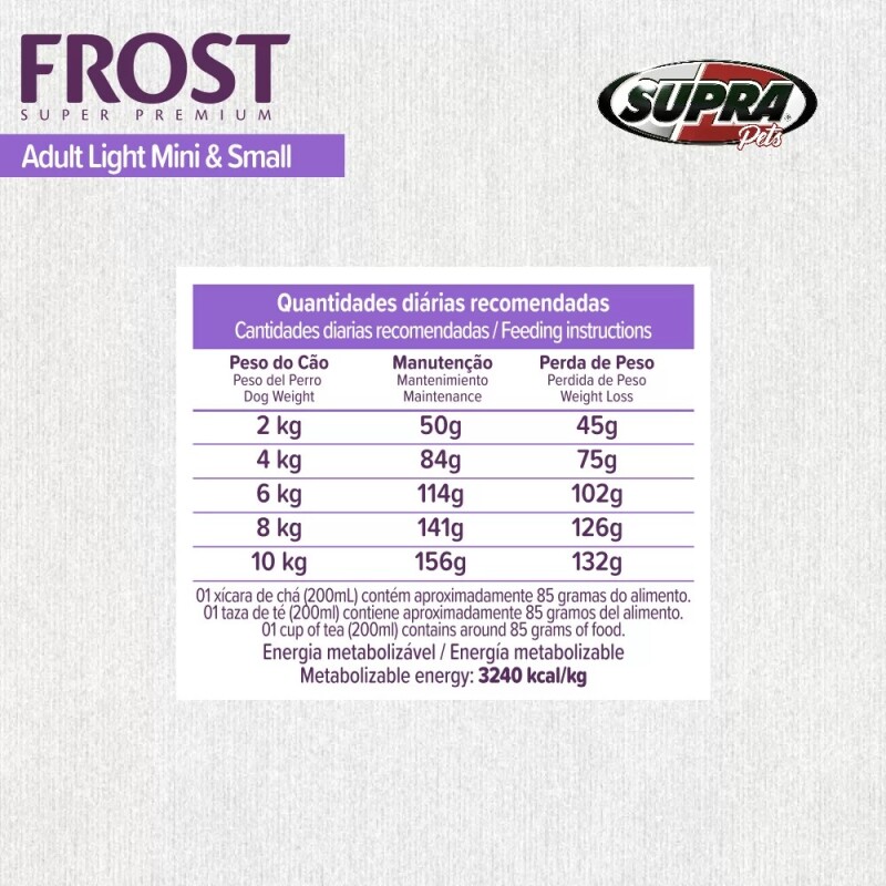 FROST PERRO ADULTO LIGHT RAZA MINI Y PEQUEÑA 2,5 KG