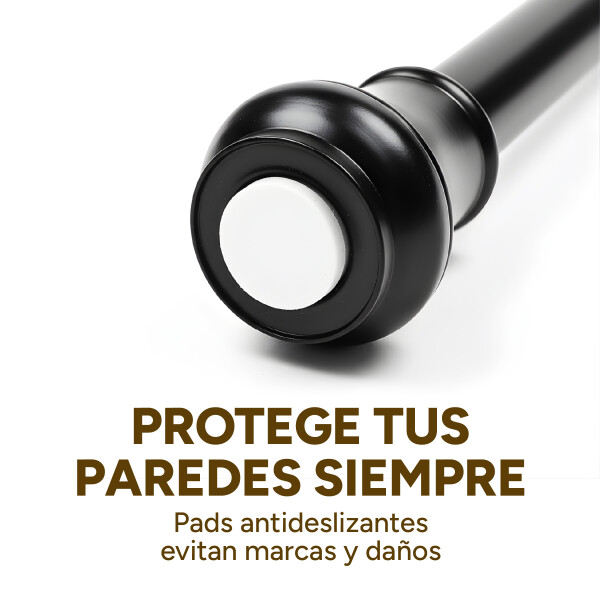Barrote Extensible Para Cortina Metal 91-156cm Con Punteros Color Negro