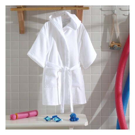 Bata Infantil con capucha Velour Dohler 100% Algodón Blanco