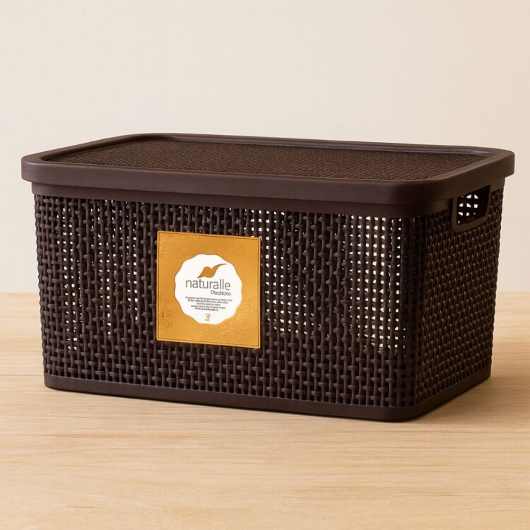 CAJA ORGANIZADORA SIMIL RATTAN 15 LITROS MARRON CAJA ORGANIZADORA SIMIL RATTAN 15 LITROS MARRON