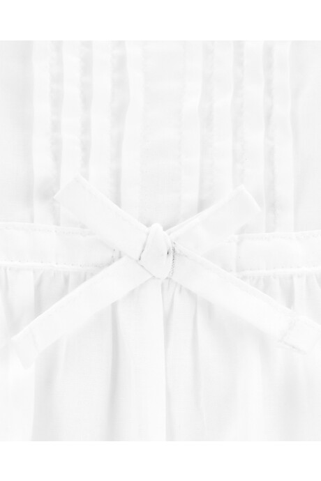 Vestido de algodón, con texturas y ojales, blanco Sin color
