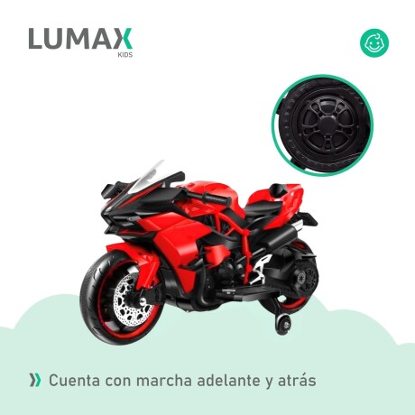 Moto a Batería Barry con ruedas luces música y usb Rojo