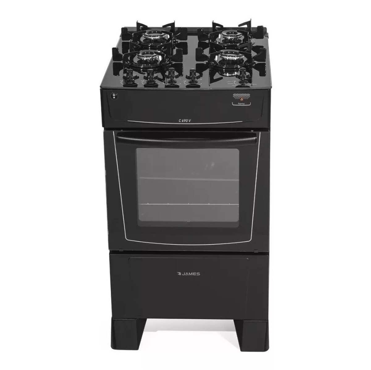 Cocina A Gas JAMES 690 V Cuatro Hornallas Encendido Electrónico 