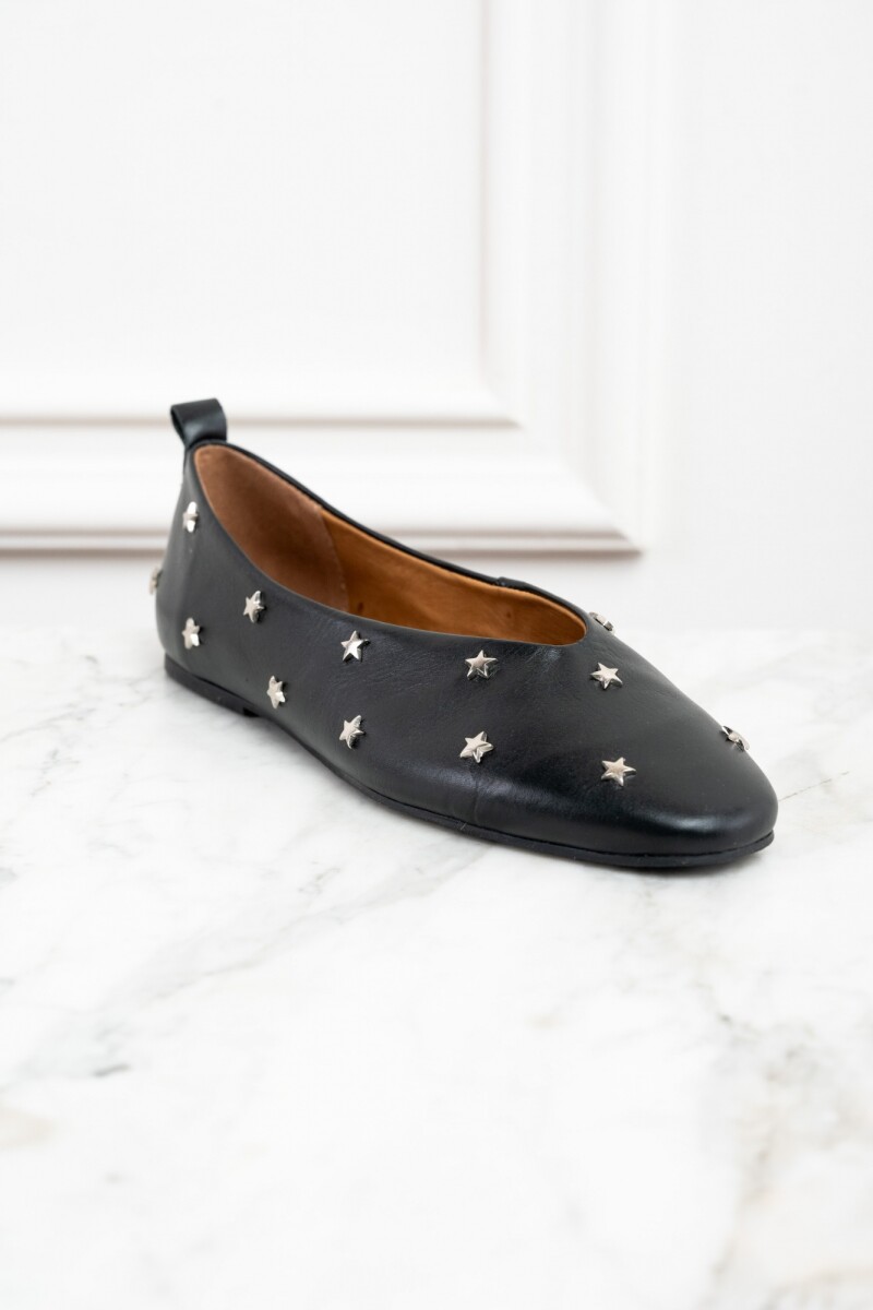 Chatita Cuero Estrellas Negro
