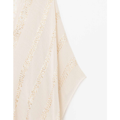 Kimono Con Lurex Blanco Crudo