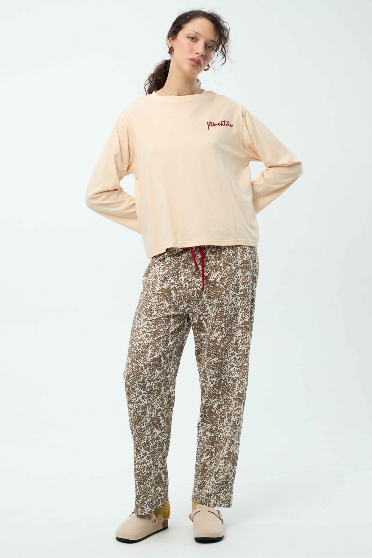 Pantalón Bruna Leopardo Marrón
