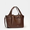 Cartera de mano Marble en efecto cuero graneado Marron