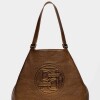 Bolso Eterial En Cuero Graneado Metalizado Metalizado