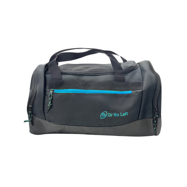 BOLSO DEPORTIVO CON 4 BOLSILLOS NEGRO Y AZUL