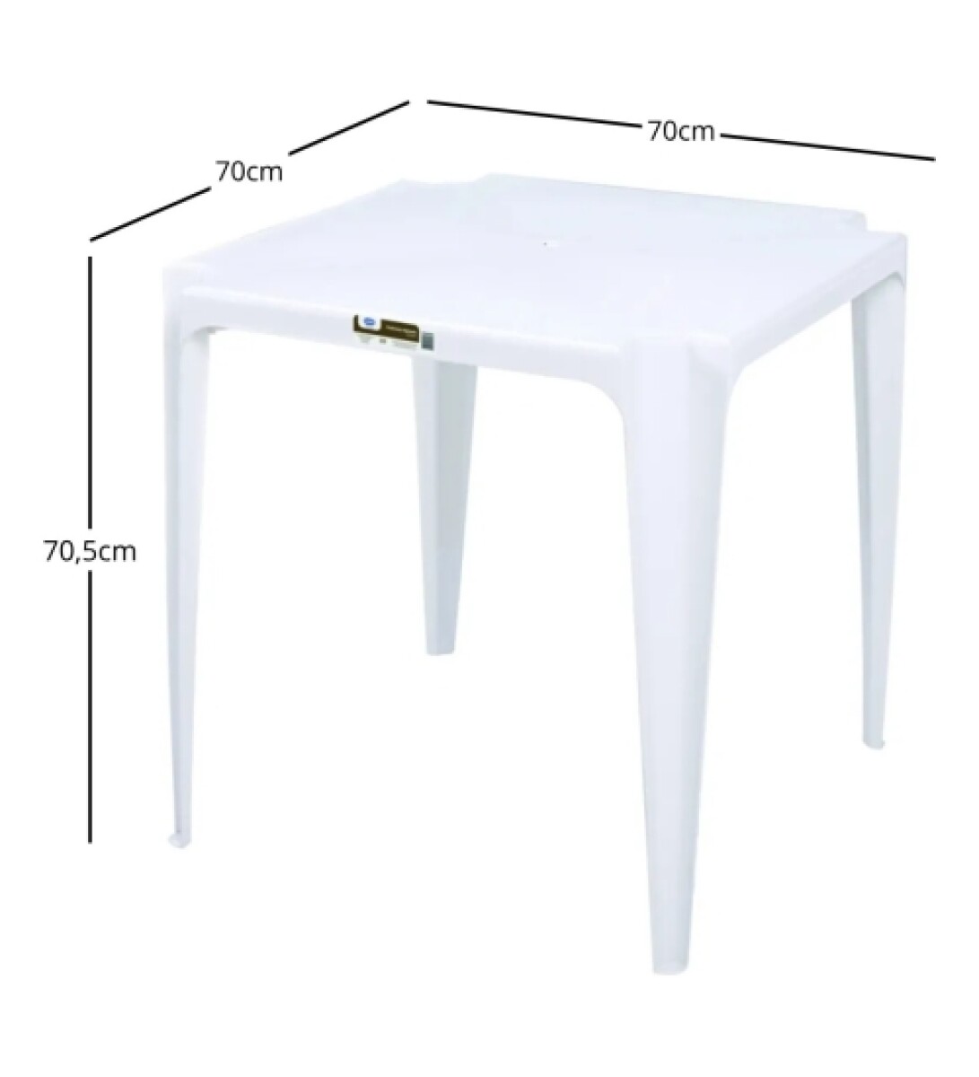 Mesa Cuadrada 70 X 70 Plastico Apilable 