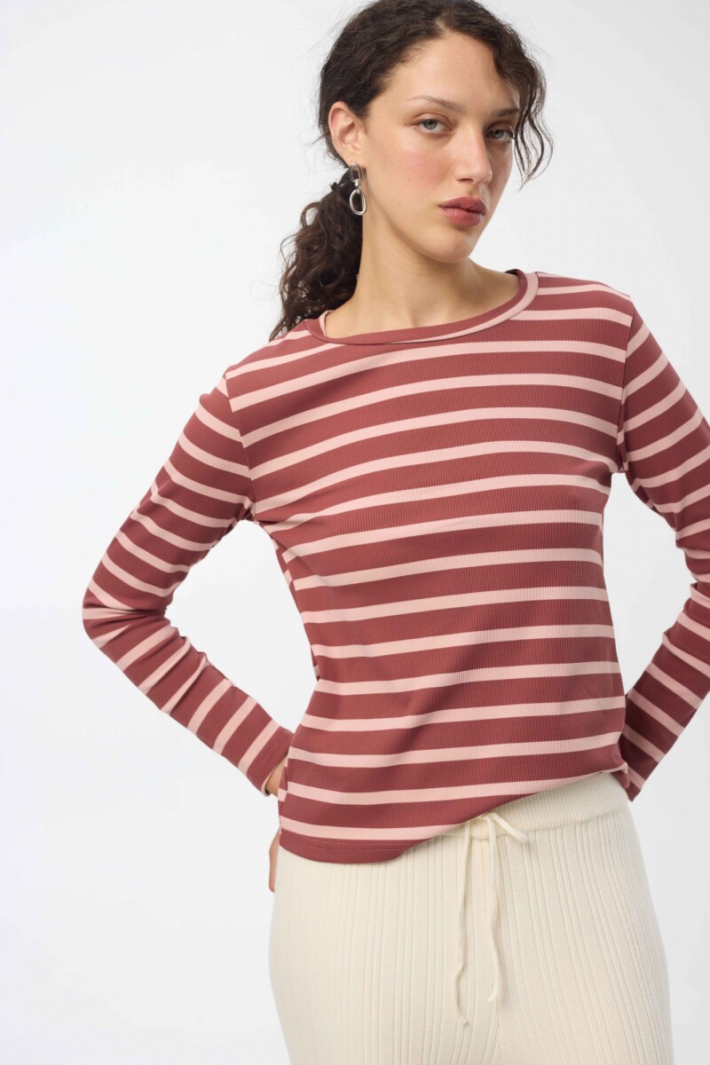 Remera Palma - Rayas Rojo 